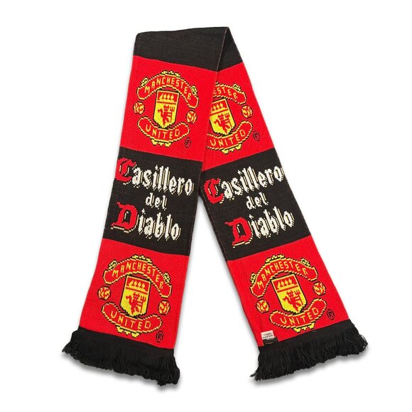 Manchester United Football Club Red & Black Acrylic Scarf Official Merchandise - Picture 1 of 8